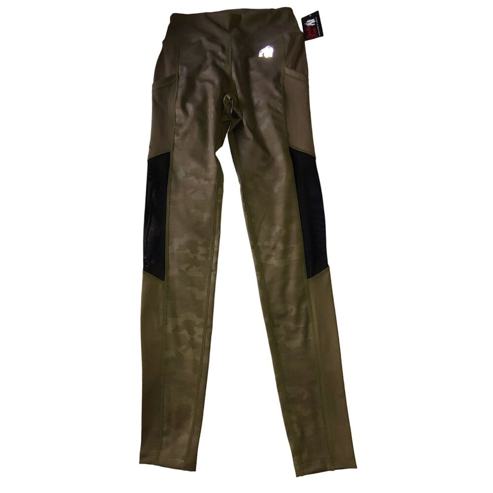 Gorilla Wear Army Green Camo Savannah Mesh Panel Tights